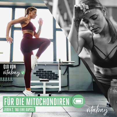 Sie sehen eine Packung Vitabay Coenzym Q10 Ubiquinol Weichkapseln, Produktbild: 02 Vitabay Coenzym Q10 Ubiquinol Weichkapseln, A-Nr.: 5878687 - 02