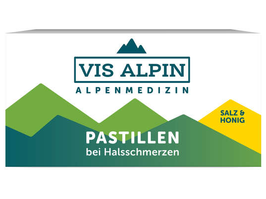 Sie sehen eine Packung VIS ALPIN Alpensalzpastillen Honig, Produktbild: 01 VIS ALPIN Alpensalzpastillen Honig, A-Nr.: 4771272 - 01