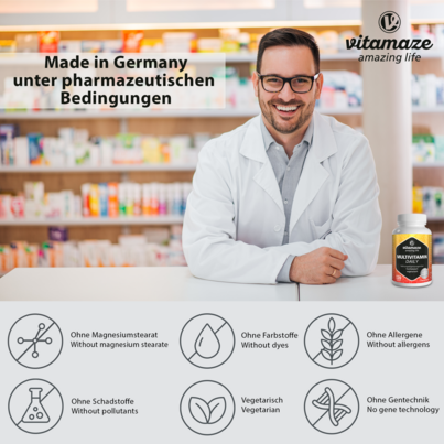 Sie sehen eine Packung Vispura Multivitamin Daily ohne Jod vegetarisch, Produktbild: 03 Vispura Multivitamin Daily ohne Jod vegetarisch, A-Nr.: 5274015 - 03