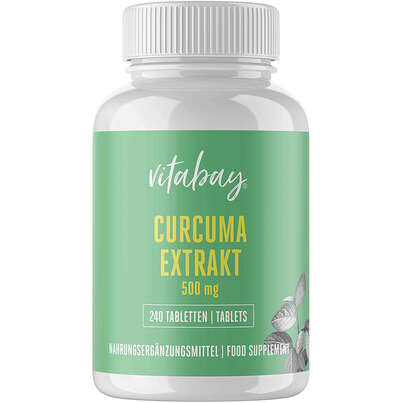 Sie sehen eine Packung Vitabay Curcuma Extrakt 365 mg Kapseln, Produktbild: 01 Vitabay Curcuma Extrakt 365 mg Kapseln, A-Nr.: 5878374 - 01